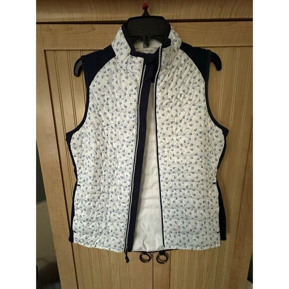 COPY - Peter Millar Fuse Hybrid Vest Med Tossed Paisley White/Navy zippered NWT… - Picture 8 of 8